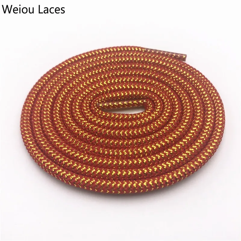 Weiou Sparkle Wavy Gold Silver Metallic Shoelaces Round Shoe Strings Black White Ropelace Dress Glitter Woman Lady Trainer Laces