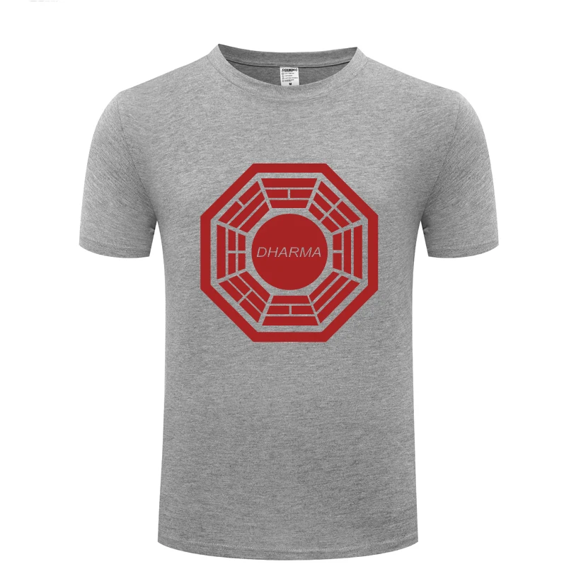 Dharma Initiative Lost Men's T-Shirt T Shirt Men 2018 New Short Sleeve O Neck Cotton Casual Top Tee | Мужская одежда