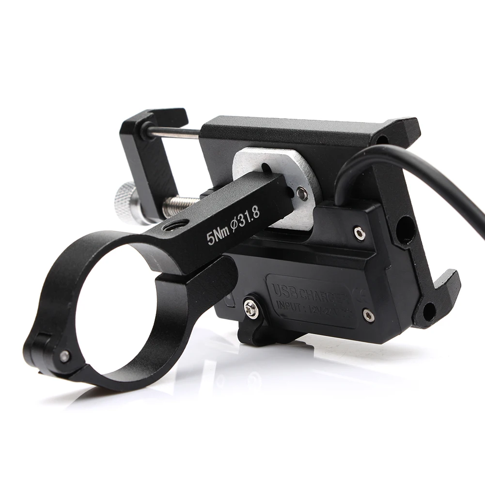 HOT-Gub Universal Aluminum Alloy Motorcycle Mount Cell Phone Holder Usb Charger Bicycle For Iphone X 8 7 Fast |