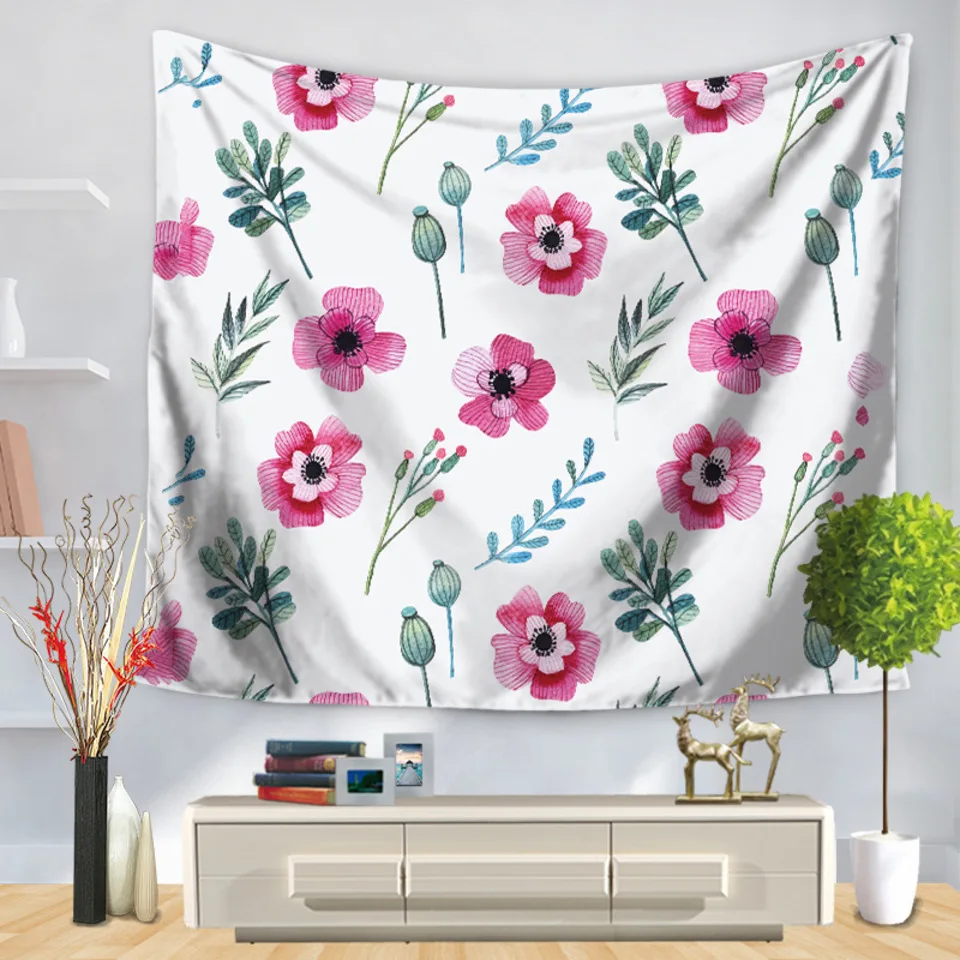 Bohemian Small Green Leaf Gt1175 Tapestry Mat Blanket Wall Hanging Carpet Home Decor Tapestries Nordic Beach Throw | Дом и сад