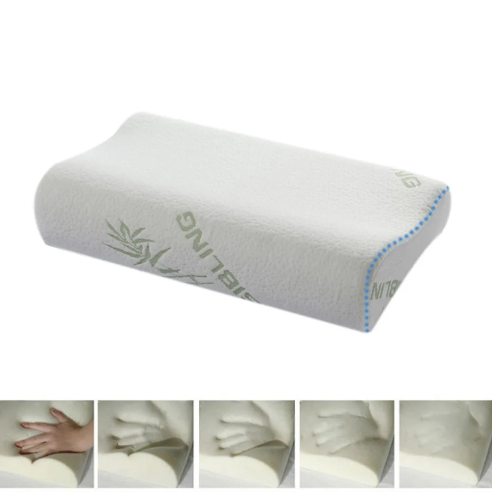 

GIANTEX High Quality Bamboo Fiber Pillow Slow Rebound Memory Foam Pillow Health Care Pillow Massager Travesseiro Almohada 35