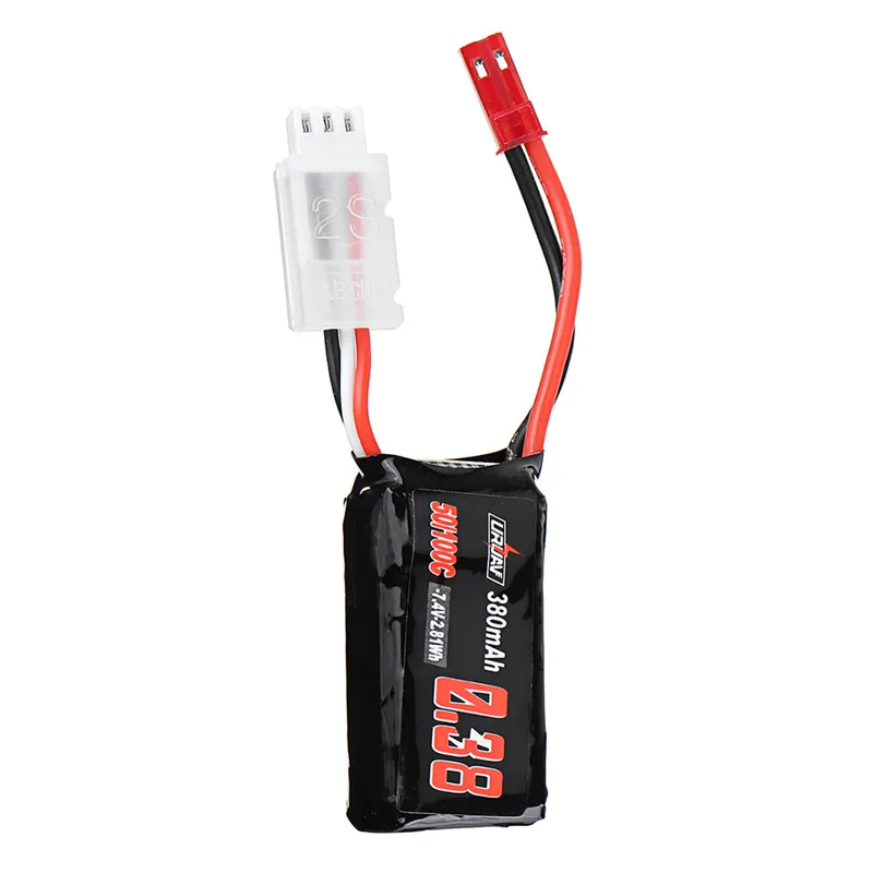 1/4 шт. uruav 7 4 V 380 мА/ч 50C/100C 2 S Lipo Батарея JST разъем для небольшой гоночный Дрон с видом