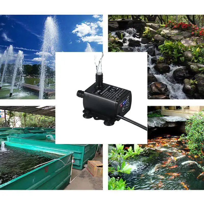 USB Ultra-quiet DC12V 5V Mini Brushless Water Pump 4 Modes Adjustable Submersibles Circulation Fountain | Дом и сад