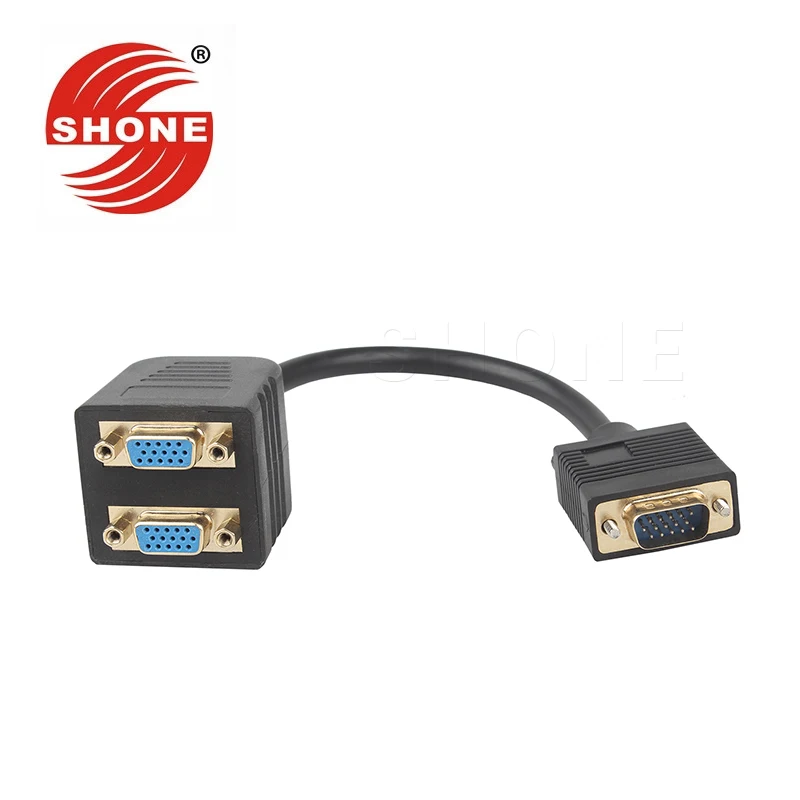 VGA одна минута две 1 в 2 выход кабель vga дистрибьютор компьютерный монитор vga1