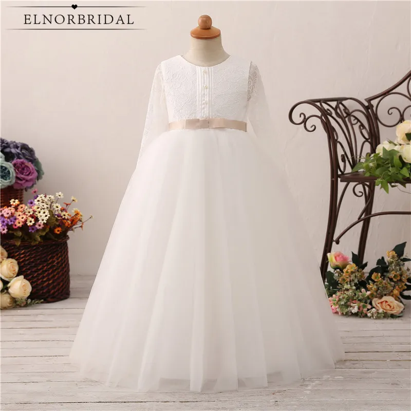 Платья для девочек с длинным рукавом и цветочным рисунком 2020 Приталенное