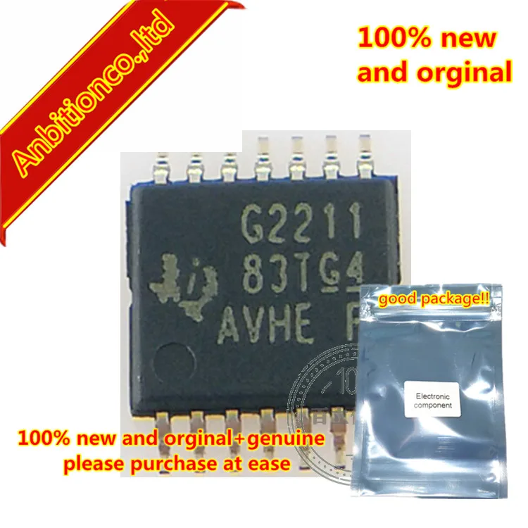 

10 шт., 100% новый и оригинальный микроконтроллер смешанного сигнала MSP430G2211IPW14R