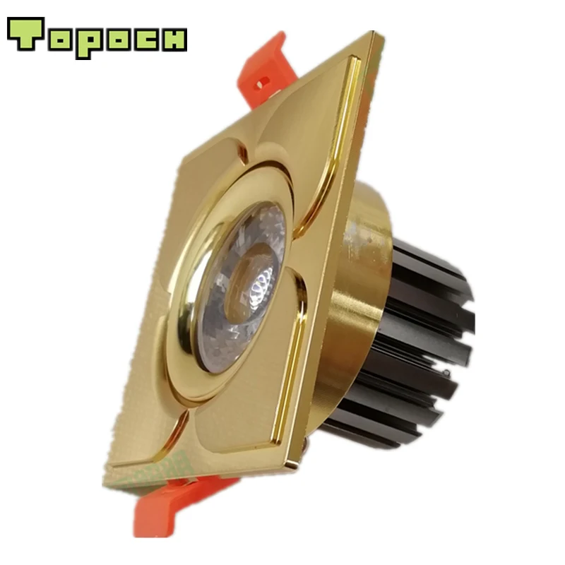 Topoch LED светильник квадратный 7 вт 4 Pack бронзовый/золотой CNC подвергая механической