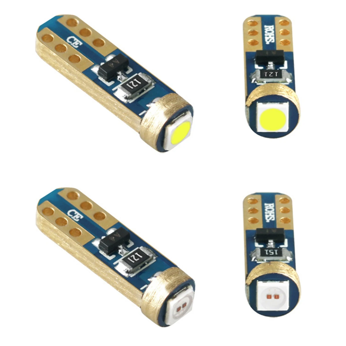 4 шт. Автомобильный интерьер T5 Led 1 Smd DC 12V 24V лампы светильник Керамическая для