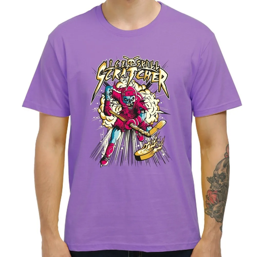 Крутая футболка с 3D принтом в виде черепа для хоккея Homme повседневное мужское