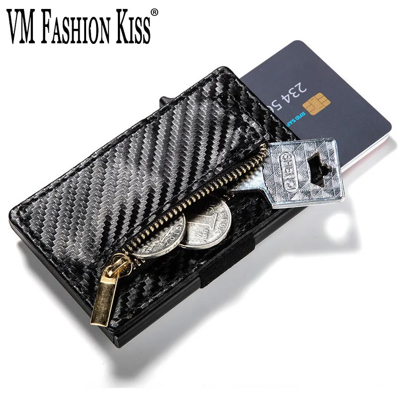 VM FASHION KISS 2019 Новый минималистичный бумажник с блокировкой RFID из углеродного