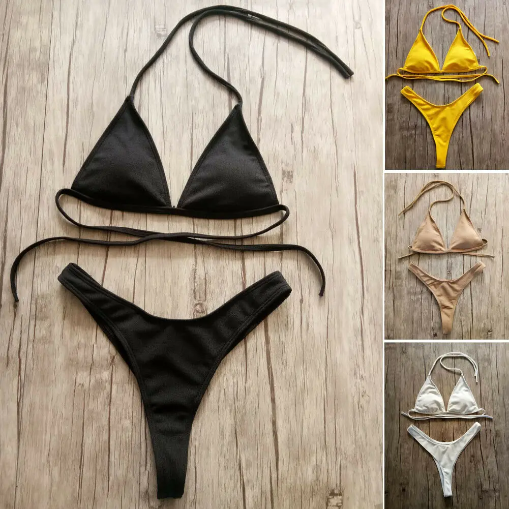 Женский пляжный комплект бикини бразильский купальник женский летний купальный