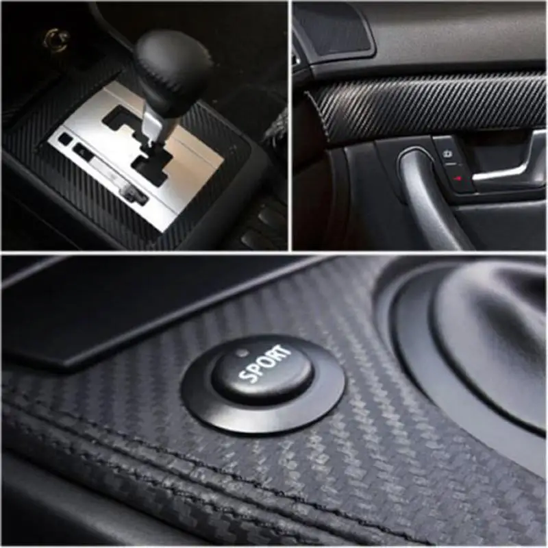 1.5Mx60CM DIY Carbon Sheet Fiber Car Body Film Auto Wrap Roll Sticker Black for Decoration Accessories карбон листовой лист| |