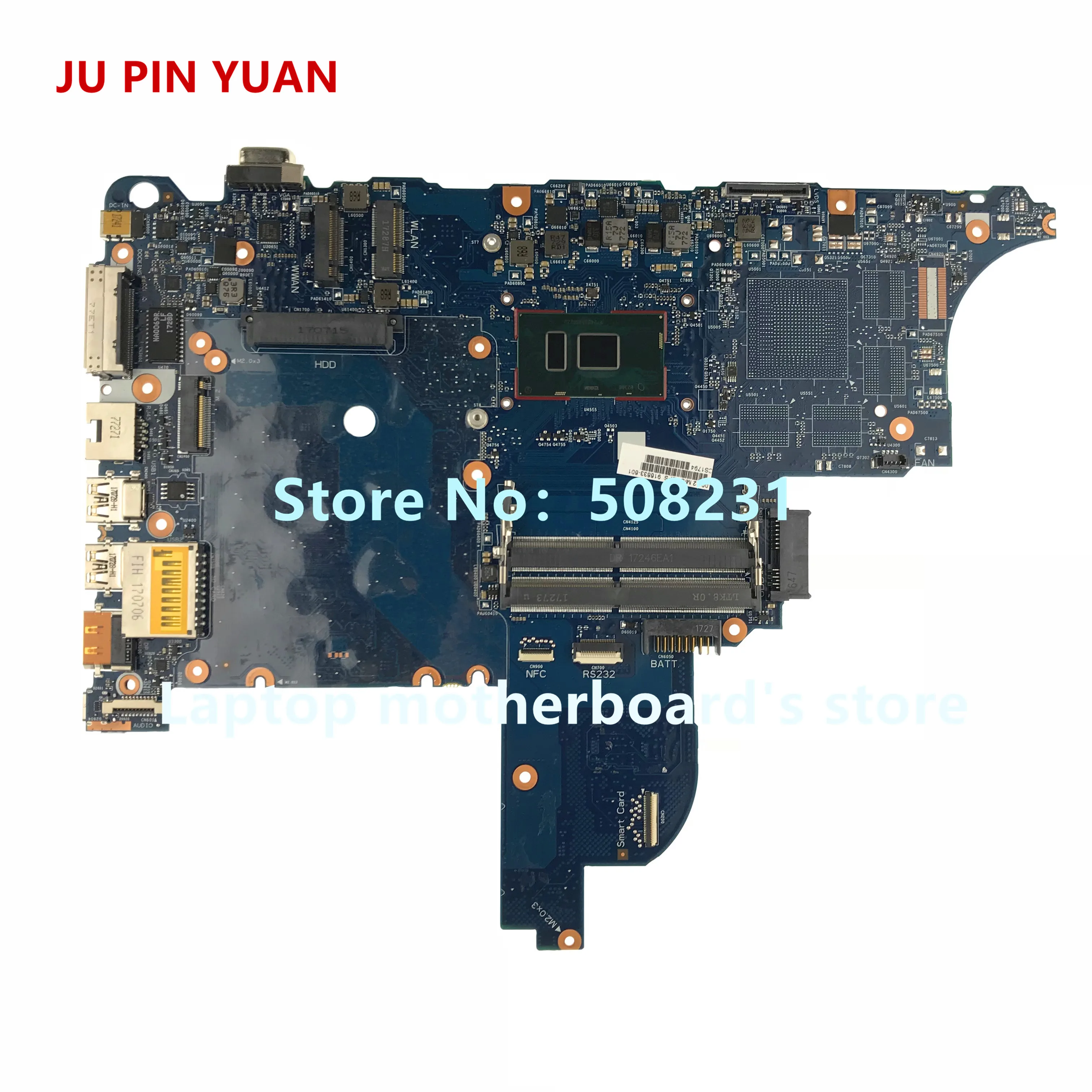Ju pin yuan 916833 601 001 материнская плата для ноутбука HP ProBook 640 G3 650 ноутбук ПК i5 7200U