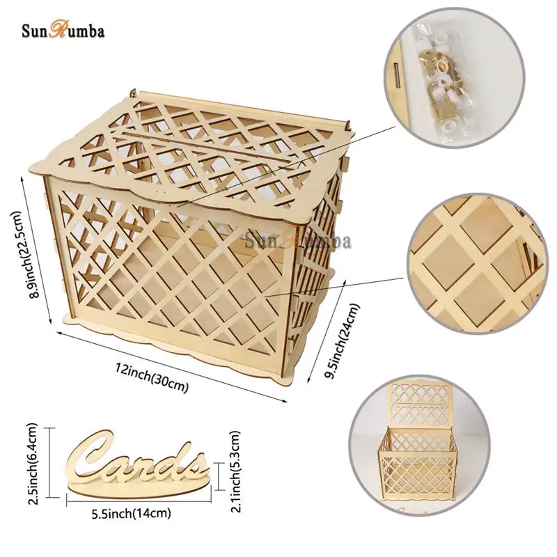 Деревянная коробка для свадебных сувениров DIY украшение вечеринки свадебный