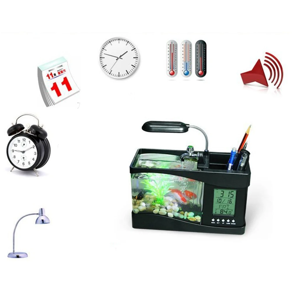 Таймер ЖК дисплей Дисплей USB Главная Аквариум маленький аквариум рабочего лампы