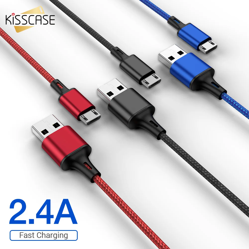 KISSCASE микро USB кабель для Samsung Xiaomi Huawei 2 4 A быстрая зарядка данных Android телефона