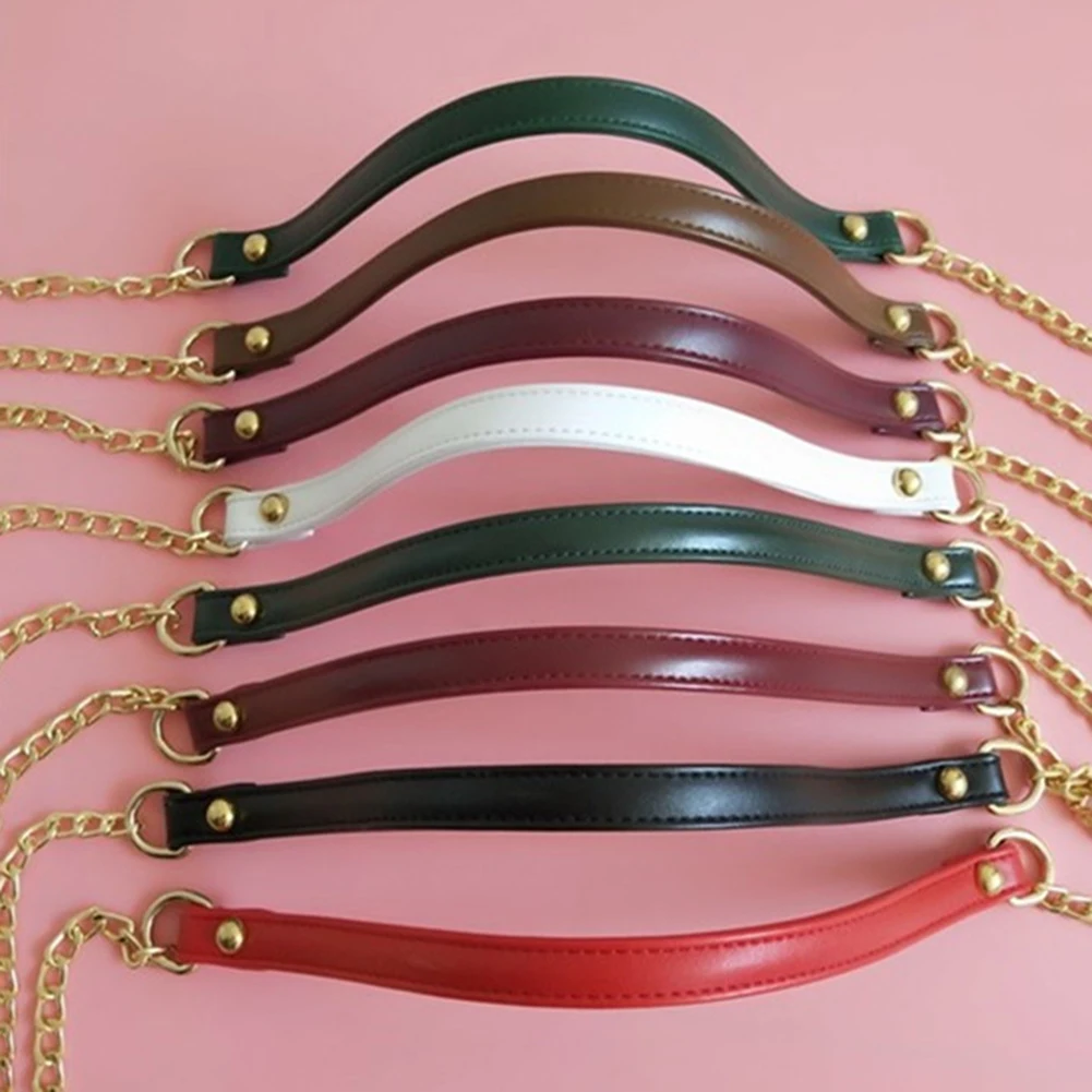 

Pu Leather Detachable Light Gold Color Bag Strap 120Cm Metal Chain Shoulder Bag Belt Adjustable Fashion Accessories For Bags