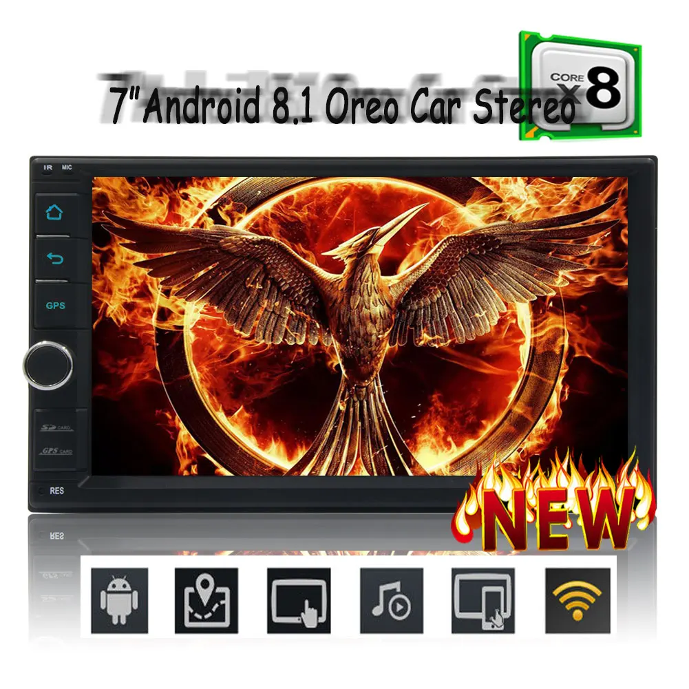 Eincar Android 8 0 gps навигация 2 Din 7 дюймов автомобиля радио ЖК дисплей сенсорный экран