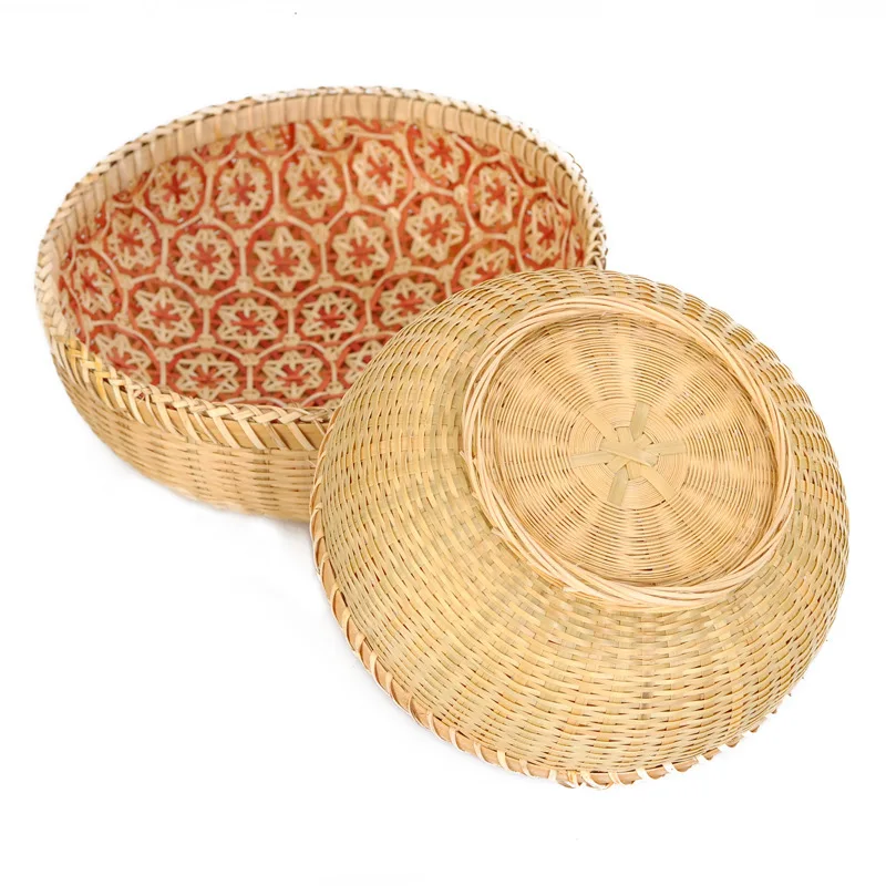 Ручная работа круглая корзина для овощей и фруктов пластиковый органайзер из