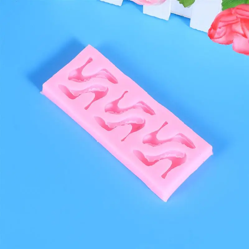 3D туфли на высоком каблуке Форма силиконовая форма помадки 8 решетки DIY украшения