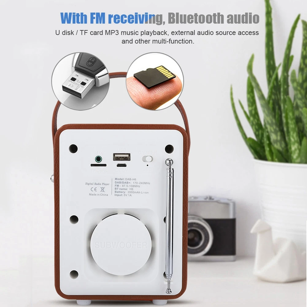 Мини портативное цифровое интернет радио DAB/DAB + FM Bluetooth беспроводной динамик
