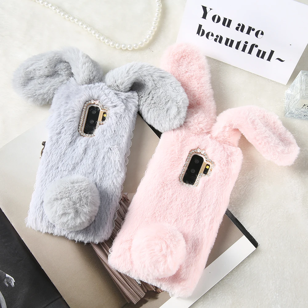 Чехол KISSCASE с пушистым мехом кролика для Huawei P20 P10 P9 Lite теплый плюшевый чехол из ТПУ