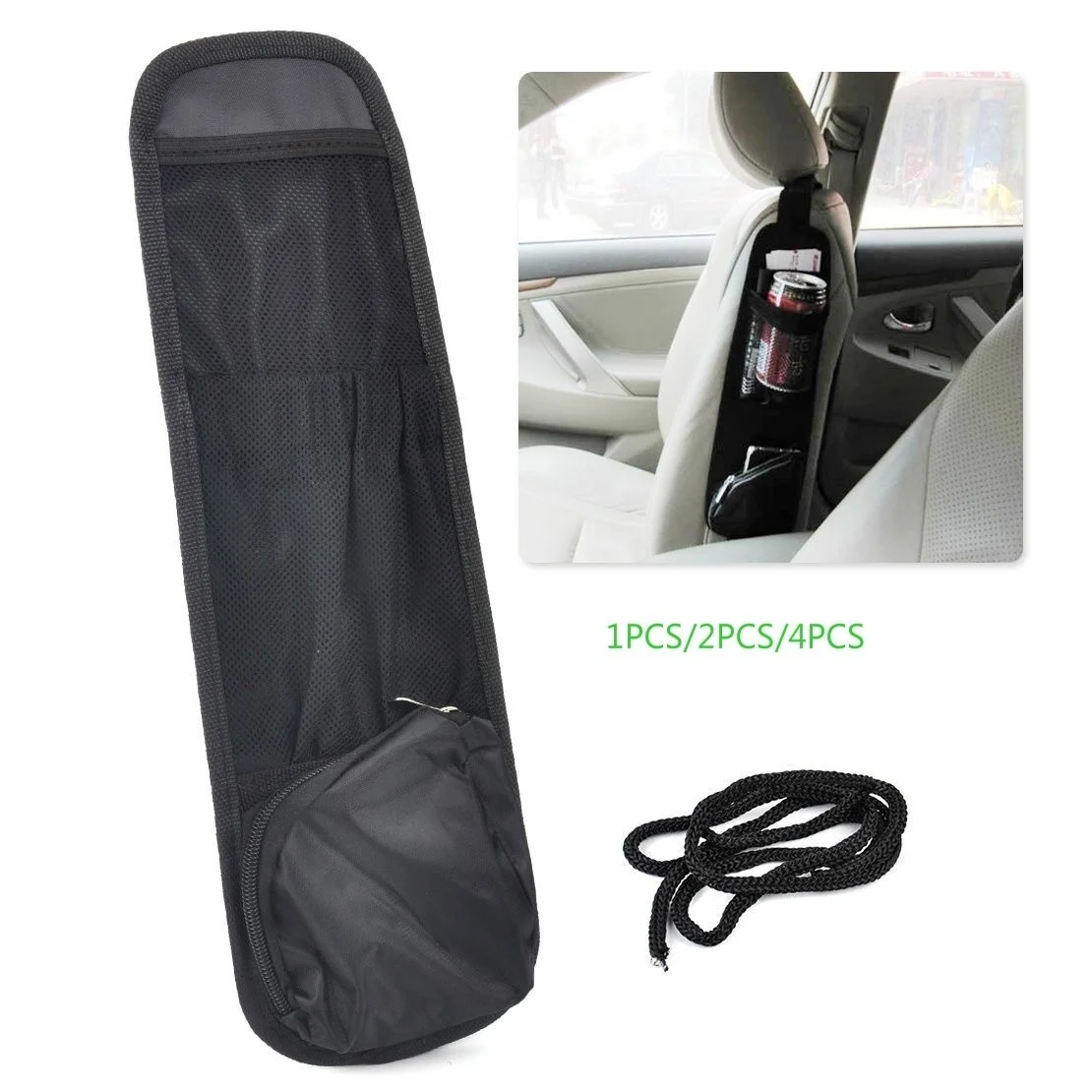 

Car-mounted storage multi-function debris bag (black)