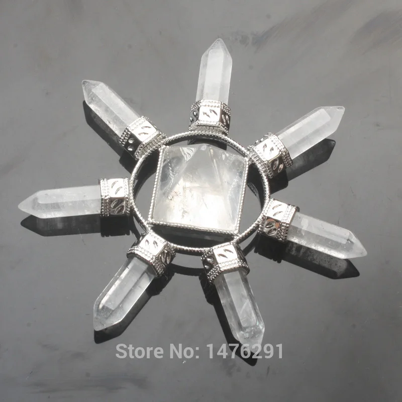 Natural Rose Pink Quartz Clear Crystal Amethysts 7 Chakra Hexagon Prism Magic Wand Energy Tower Reiki Pendulum Healing Amulet | Украшения и