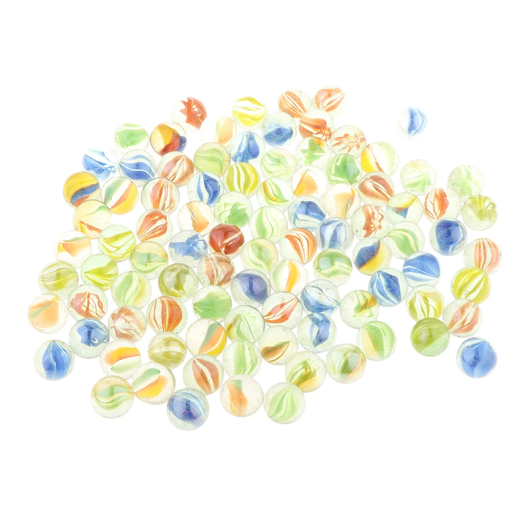 

100 Pieces of 12mm Colored Glass Marbles, Kids Traditional Ball Game Toy Vase & Fish Tank Decoration