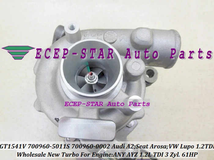 Турбокомпрессор GT1541V 700960 5011S 045145701A для Audi A2 Seat Arosa 01 Volkswagen VW Lupo 1.2L любой AYZ