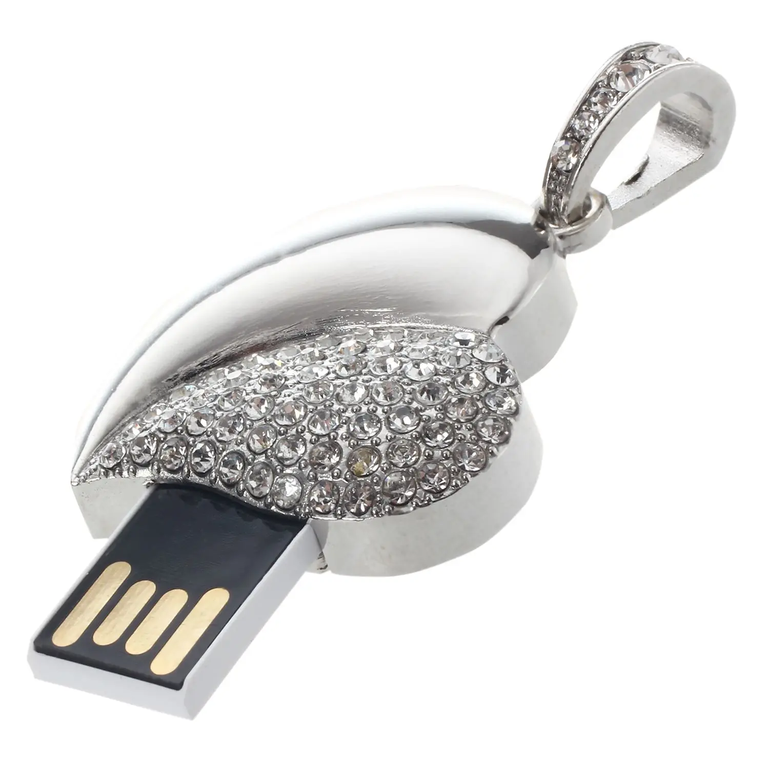 Серебряный 8 ГБ USB в форме сердца кристалл флэш устройство сделано из