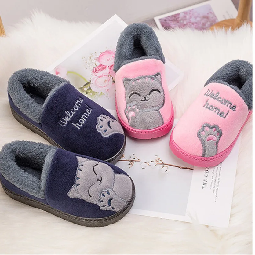

2021 Winter Children Shoes Kids Home Slippers Boys And Girls Ciabatte Baby Slippers Warm Child Indoor Shoes Pantoffels Kinderen