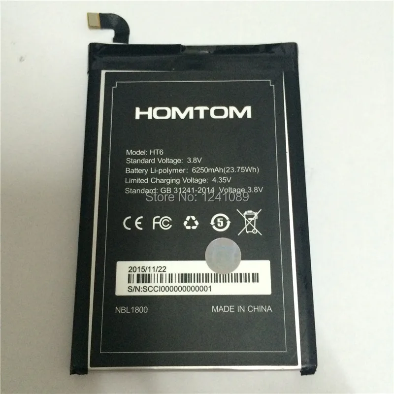 2 шт./лот для HOMTOM HT6 T6 батарея 6250 мАч длительное время работы в режиме ожидания