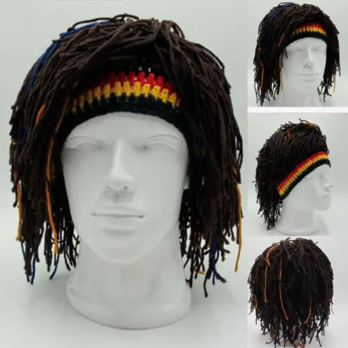 2019 крестив Забавный регги дреды унисекс Jamaican вязаная стандартная плетеная шляпа