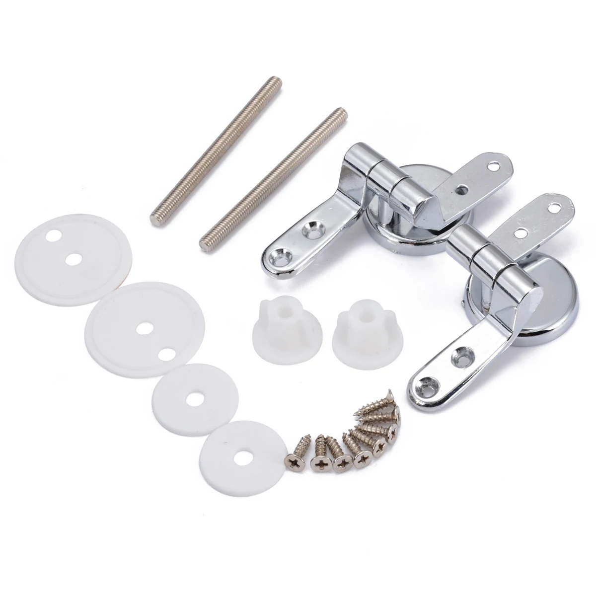 

2pcs Zinc Alloy Toilet Seat Hinges Chrome Sturdy Hinge Set Replacement Repair Tool Kit with Fittings Screws For Toilet Tool