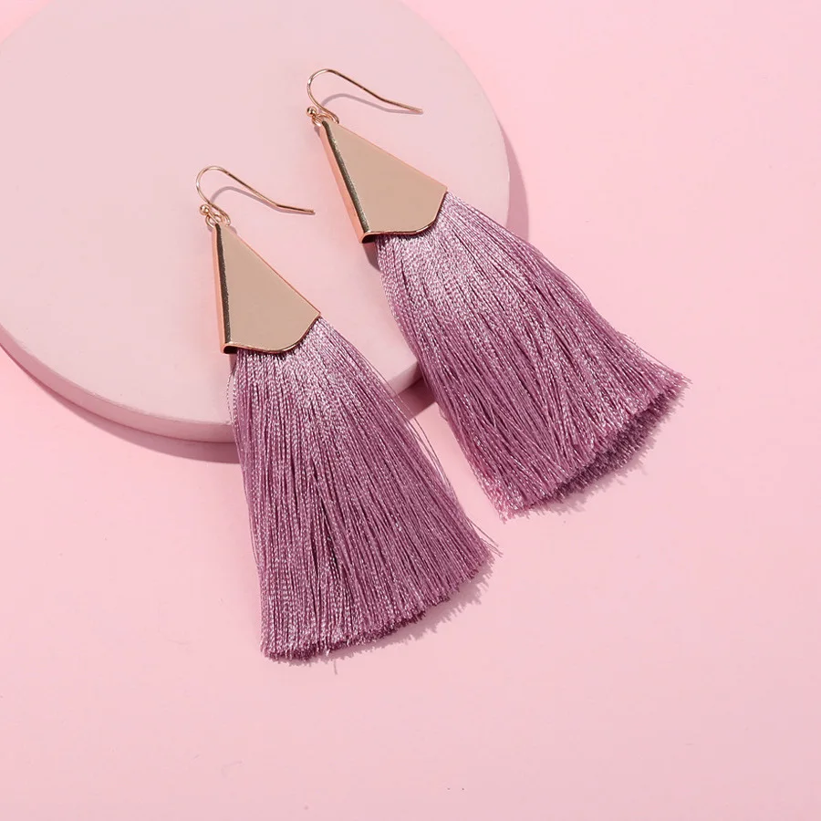 Fashion Jewelry Boho Tassel Earrings Women 2018 Brightness Gold Color Alloy Wide Fringed Drop Brincos oorbellen aretes | Украшения и