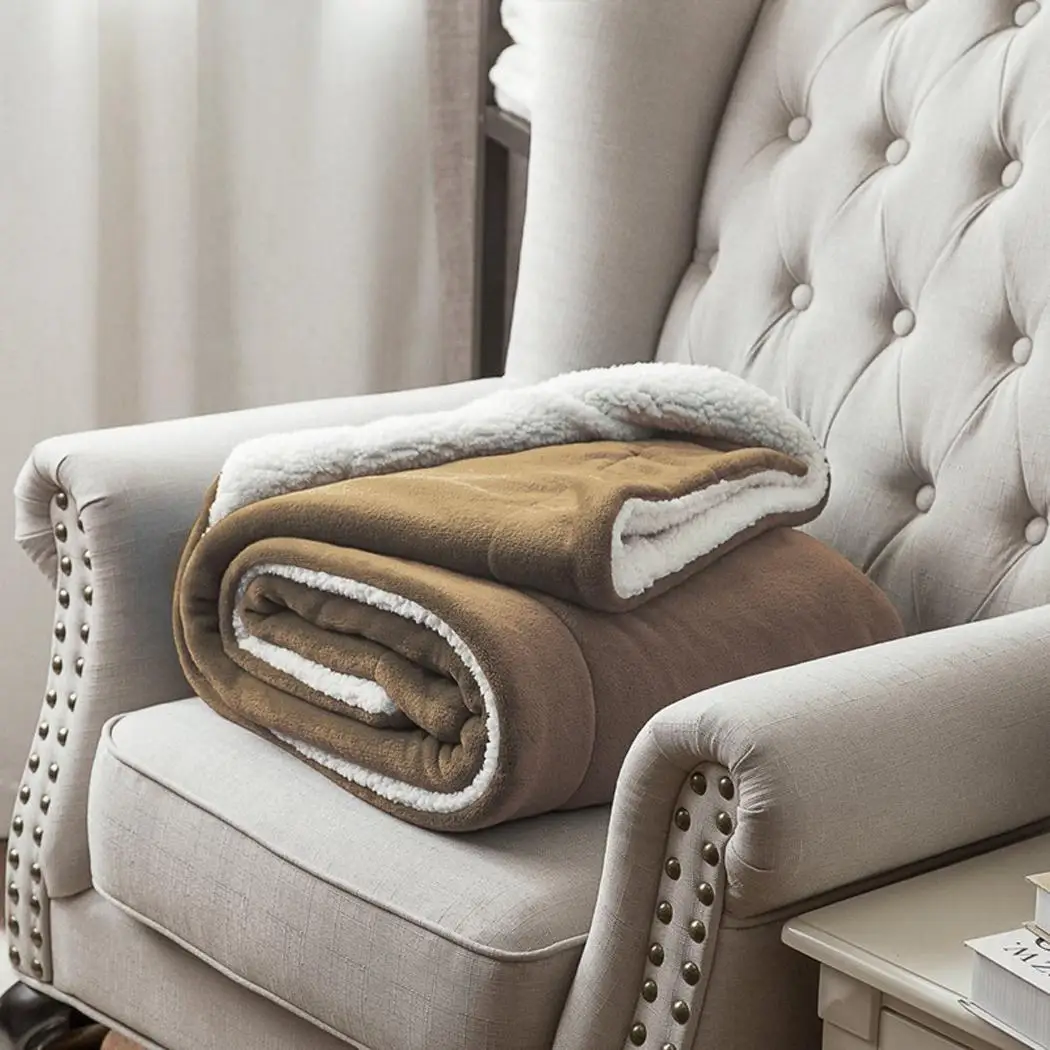 Soft Flannel Dual Layers Thicken Plush 850g Home Warm Modern Blanket Solid |