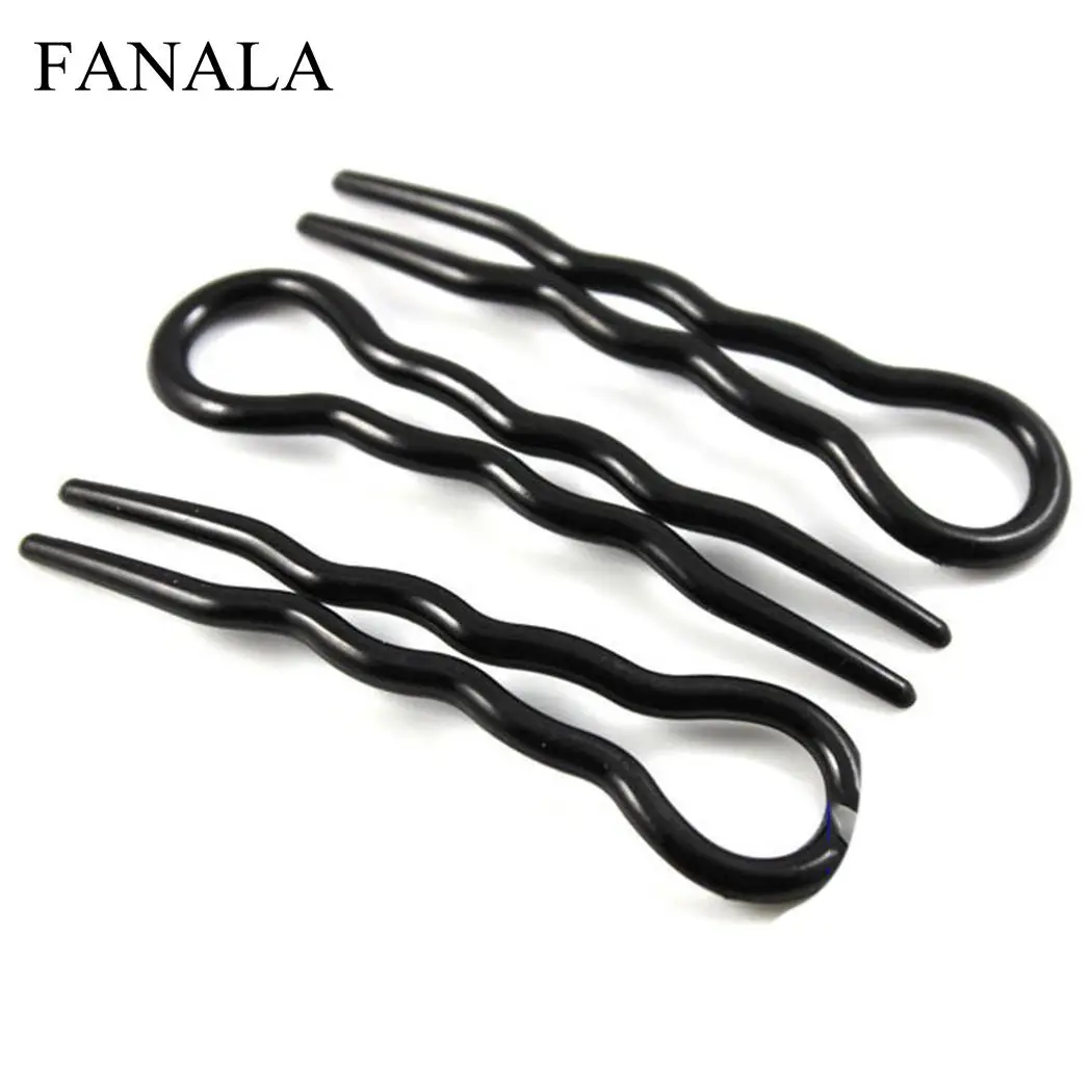 3 шт. милые модные заколки для волос повседневные однотонные черные коричневые