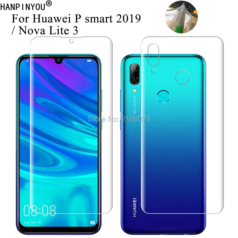 Для Huawei P Smart 2019 / Nova Lite 3 мягкая ТПУ Передняя и задняя полная защита экрана