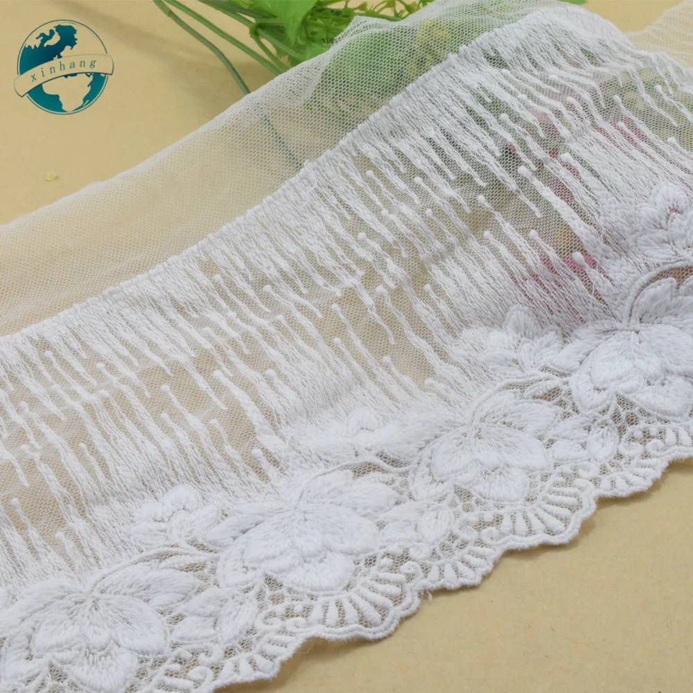 Ширина 19 см хлопковое кружево с вышивкой африканская кружевная ткань отделка