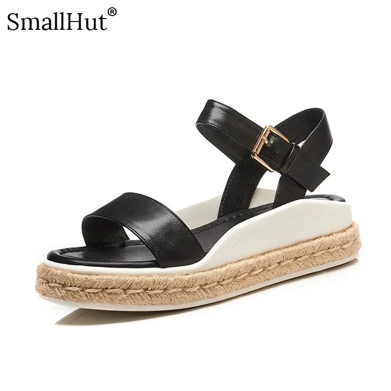 Женские босоножки на платформе сезон лето натуральная кожа Новинка 2019 года