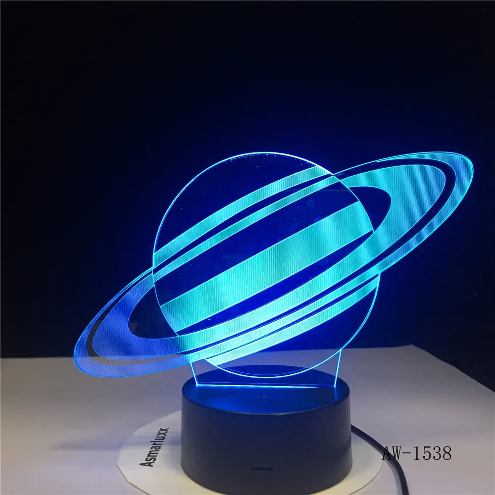 Сатурн настольная лампа USB LED 3D огни 7 видов цветов Новинка ночник как детские