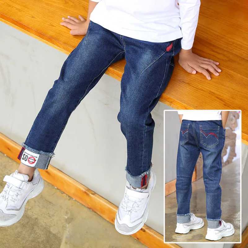 2019 Новые детские одежда Джинсы для мальчиков весна и осень Большие Мальчики