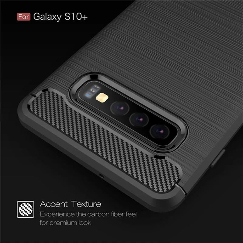 Чехол из ТПУ с рисунком углеродного волокна для Samsung Galaxy S10 S 10E Lite Plus мягкий