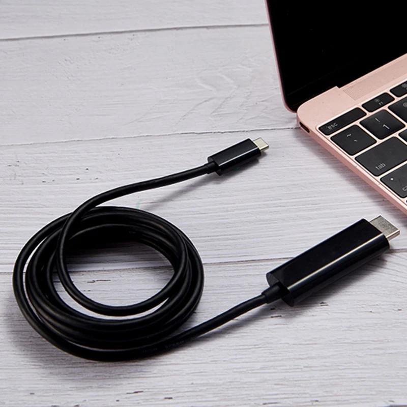 Usb C Type 3 1 к Hdmi 4K 2K Hdtv кабель для Mac портативный плоский черный|Адаптеры Type-C| |