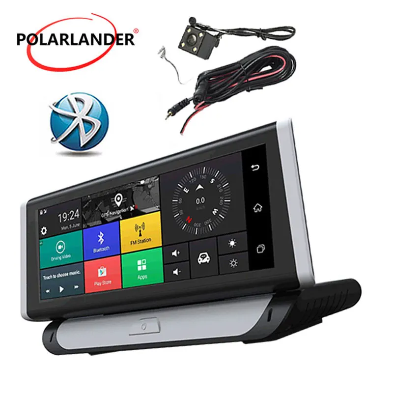 Android 5 1 Bluetooth Камера 8 дюймов ADAS GPS навигация 1080P двойной объектив 1G RAM 16G ROM