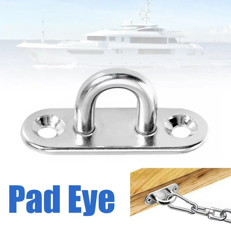 

Heavy Duty Stainless Steel Pad Eye Plate Marine Hardware Staple Ring Hook Loop U-shaped Marine Rigging Boat Deck Accessories