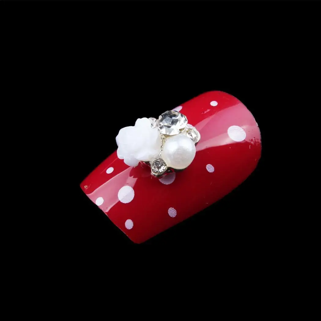 Блеск сплава цветок искусственный жемчуг со стразами DIY 3D 10 шт./упак. ногтей дома
