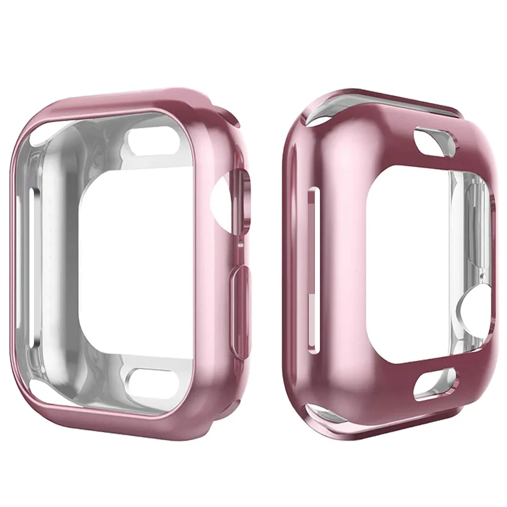 Тонкий чехол 360 градусов для часов Apple Watch 4 44 мм 40 мягкая прозрачная защитная