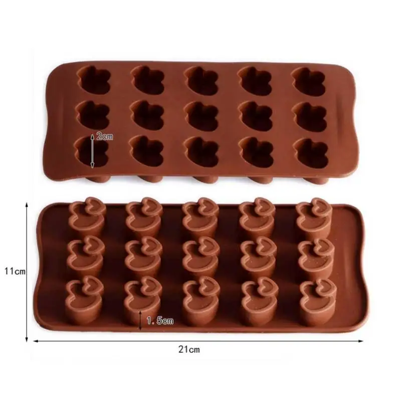 15 слотов Двойное сердце силиконовые формы для выпечки нетоксичный День Святого